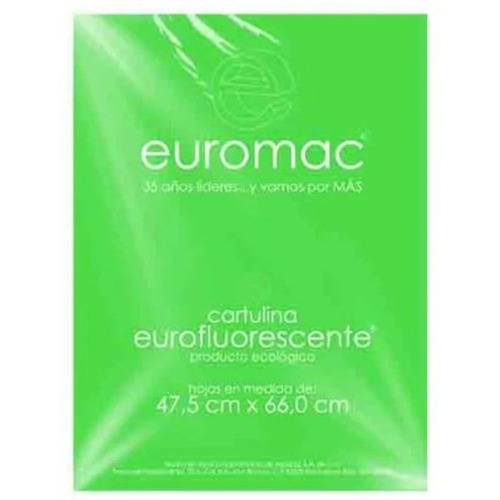 Cartulina Euromac Fluorescente Verde 47.5x66cm C/10 Ef00 /vc Color Verde Fluorescente