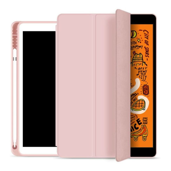 Smart Cover Compatible Con iPad Rosado 10,2 + Lamina