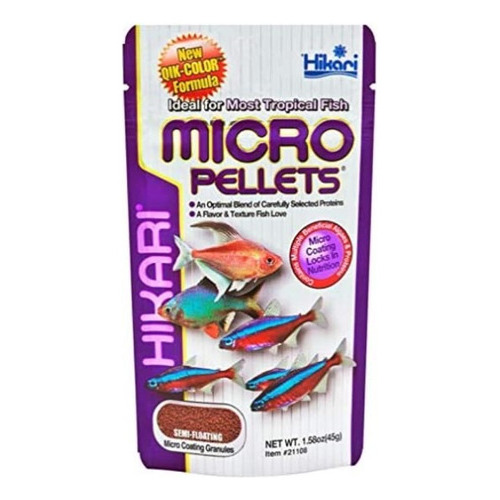 Alimento Para Peces Tropilcales Micro Pellets Hikari 45g