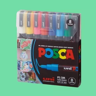 Marcadores Posca Pc-3m Set Estuche X 8 Colores