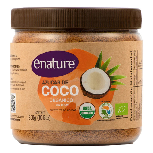 Azúcar De Coco Orgánico 300g Enature Sustituto De Azúcar