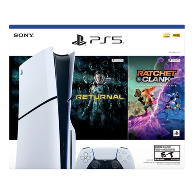 Console Padrão Ps5 Slim Bundle Ratchet & Clank And Returnal Cor Branco