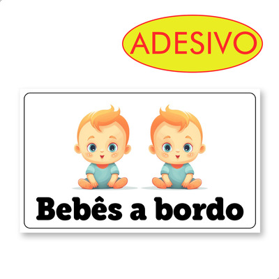 Adesivo De Carro Infantil Bebê A Bordo Externo Gêmeos Menino