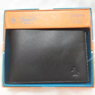 Carteira Masculina Original Penguin Leather Bifold Wallet Bk