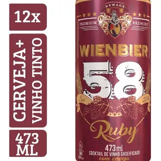 Kit Cerveja Wienbier 58 Ruby De Vinho Tinto De 473ml (12 Un)