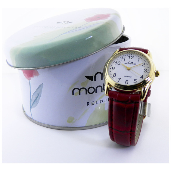 Combo Reloj Montreal Mujer + Cadena + Dije + Estuche Ml1081 