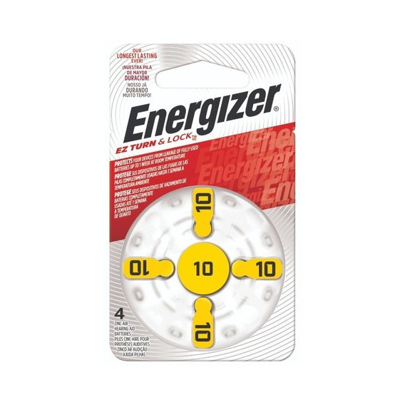 Pack 4 Pilas Zinc Aire Energizer Az 10 Baterias Audiologia