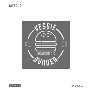 Mil Artes - Stencil Veggie Burger - 30 X 30cm - Sgz249