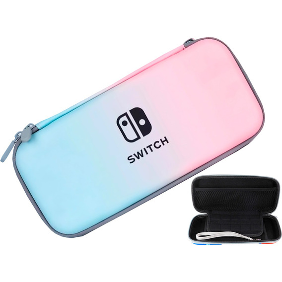 Estuche Maleta Rígido Para Nintendo Switch Degradado Rosa