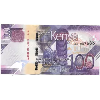 Billete Kenia 100 Shillings Año 2019 Sin Circular
