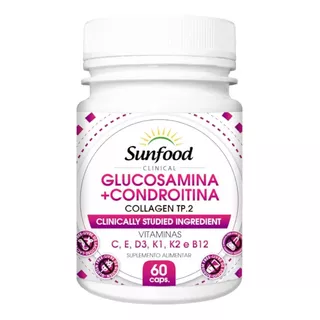 Glucosamina Condroitina 60 Cáps. Sunfood Sabor Neutro Sabor Sem Sabor
