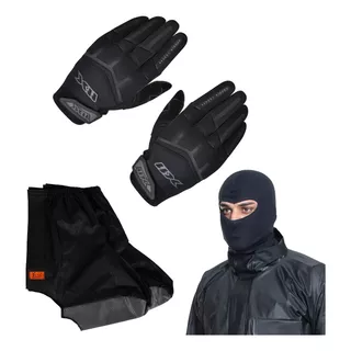 Kit Galocha Bota Polaina Luva Fitx Motoqueiro Balaclava Moto