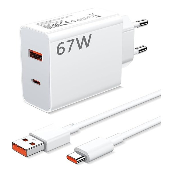 Cargador Turbo 67w + Usb C Para Xiaomi 11t 12 Redmi Note 11