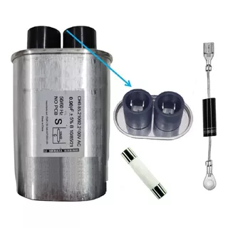 Kit Reparo Microondas Capacitor 0,90uf + Diodo + Fusivel