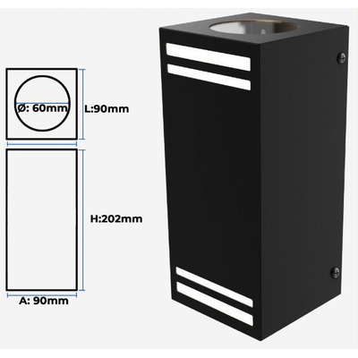 Aplique Bidireccional Biline Exterior Apto Led Gu10