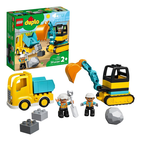 Excavadora De Orugas Lego Duplo Para Camiones De Construcció