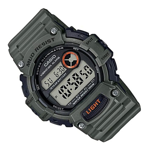 Reloj Casio Digital Trt110h-3av Mudresist Hombre Time Square Color de la correa Verde