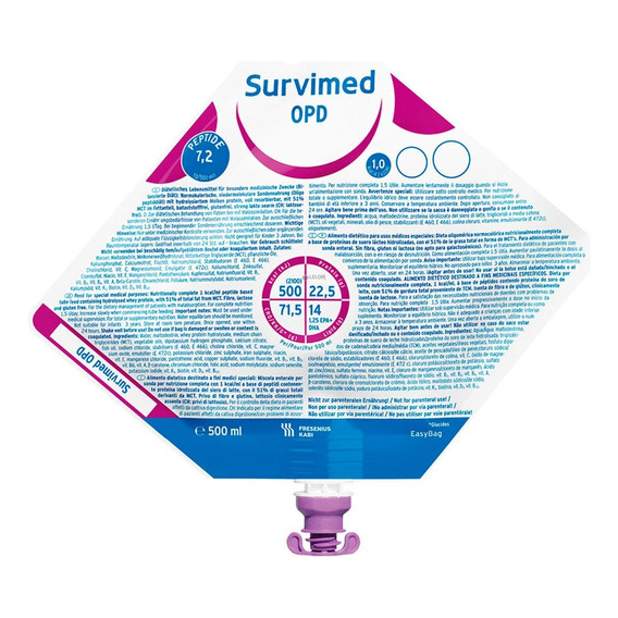  Pack 15 Survimed Opd Easybag 500ml Alimentacion Enteral