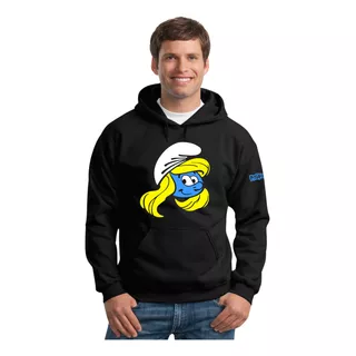 Sudadera Capucha Los Pitufos Pitufina Cara Caricatura Msi