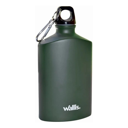 Botella De Aluminio Wallis 500ml Campismo Supervivencia Color Verde