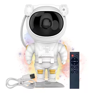 Robô De Brinquedo Astronauta Com Projeção Estrelar E Abajur 