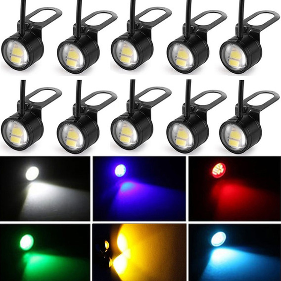 10 Faros Led Ojo De Aguila Focos Tipo Xenon Niebla Auto Moto