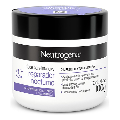 Crema Hidratante Facial Neutrogena Reparador Nocturno 100 G Momento de aplicación Noche Tipo de piel Todo tipo de piel