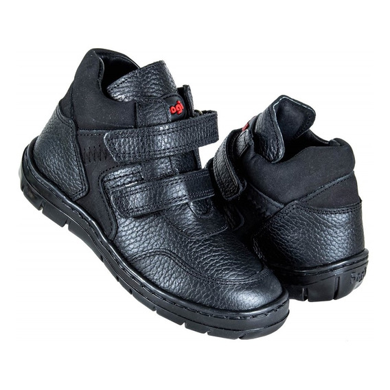 Zapato Bota Niño Dogi 5058 Piel Negro Arco Escolar 18 Al 21-