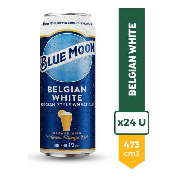 Cerveza Blue Moon Belgian White Lata 473m Pack X24