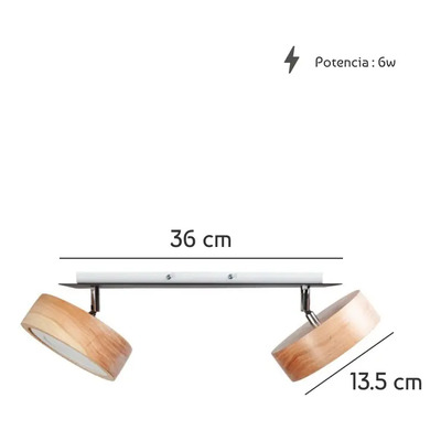 Aplique 2 Luces Led Leon Negro Madera Movil Diseño Moderno