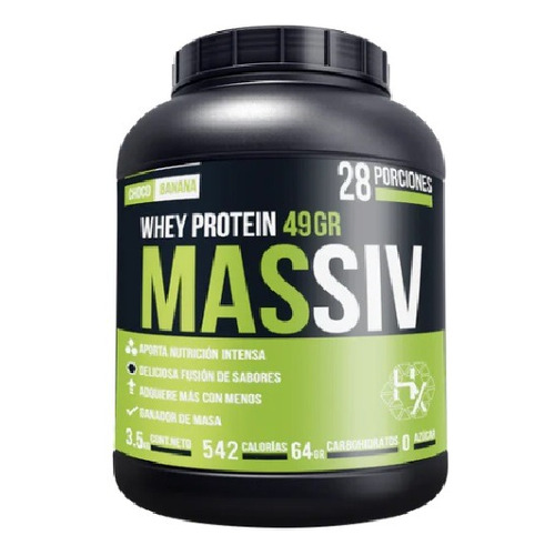 Massiv Proteina Whey 3.5 Kg Holix Lab 28 Serv Sabor Chocobanana