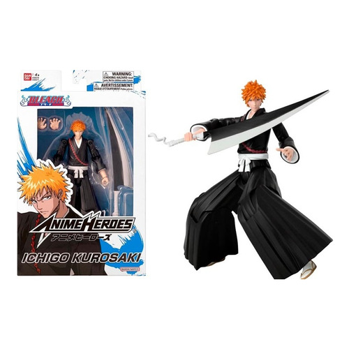 Bandai Ichigo Kurosaki Bleach Anime Heroes 17cm