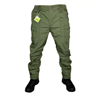 Pantalon Tactico Militar Aviador Con Cierres Verde Repelente