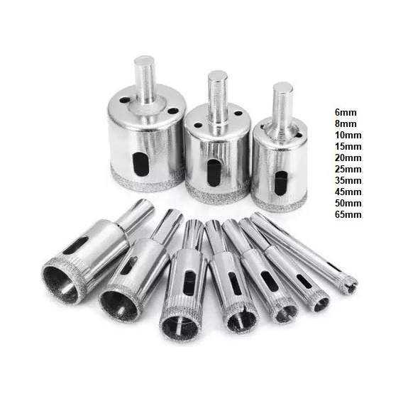 Mecha Copa Diamantada Set 10 Pz Broca Vidrios Cermica Marmol