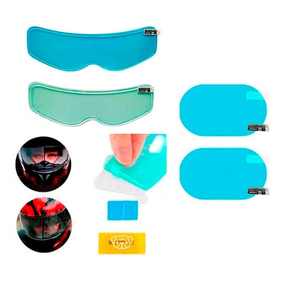 Combo X4 Sticker Antiempañante Antilluvia Casco Espejos Moto