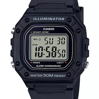 Relógio Casio Masculino Digital Illuminator W-218h-1avdf Cor Da Correia Preto Cor Do Bisel Preto Cor Do Fundo Cinza/preto