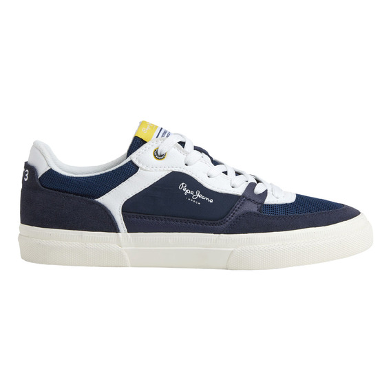 Tenis Pepe Jeans Hombre Kenton Master Mesh Azul - Blanco - T