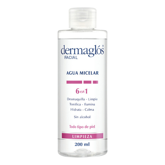 Dermaglos Facial Agua Miceral 6 En 1 Limpieza Ttp 200ml