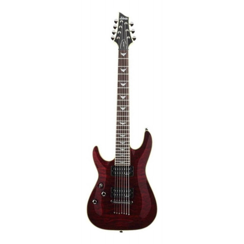 Guitarra eléctrica para zurdo Schecter Omen Extreme-7 de caoba black cherry con diapasón de palo de rosa