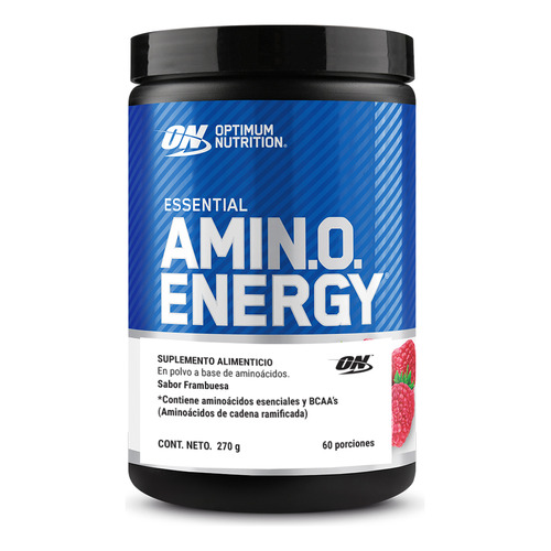 Optimum Nutrition  Essential Amin.o. Energy aminoácidos sabor blue raspberry en pote de 270g