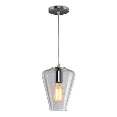 Colgante 1 Luz Cromo Vintage Transparente Antique Apto Led