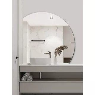 Espelho Banheiro Penteadeira Meia Lua 80x80cm