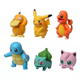 Kit 6 Pokémons Pikachu Figuras Colecionáveis Brinquedo