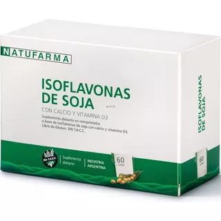 Isoflavonas De Soja 60 Comp Menopausia Y Huesos Natufarma Sabor Sin Sabor