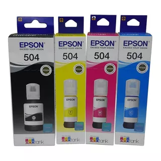 4 Tintas Originales Epson 504 Impresoras L4150 L4160 L6191