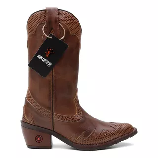 Bota Texana Feminina Country 100% Couro Legítimo Bico Fino