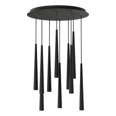 Colgante 10 Luces Konos Negro Led Base Redonda 20420ng Rd