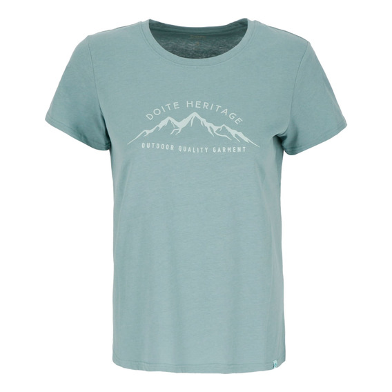 Polera Manga Corta Mountain Logo Women Teal Doite