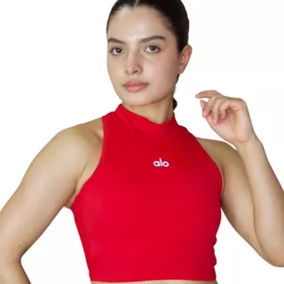 Crop Top Halter Dama Alo Yoga Gym Fitness Casual Moda Sexy