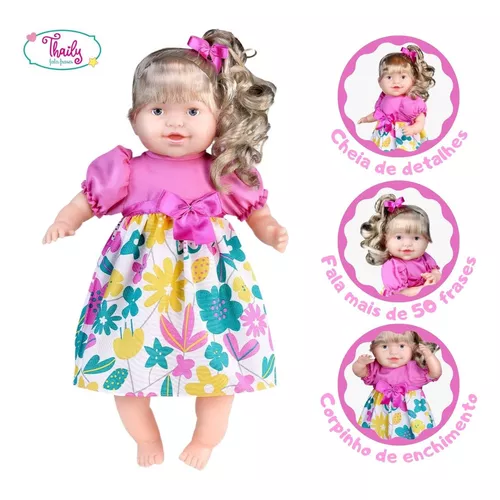 Boneca Com Tiarinha Dolls Collection Reborn Roupa Pink - SuperToys